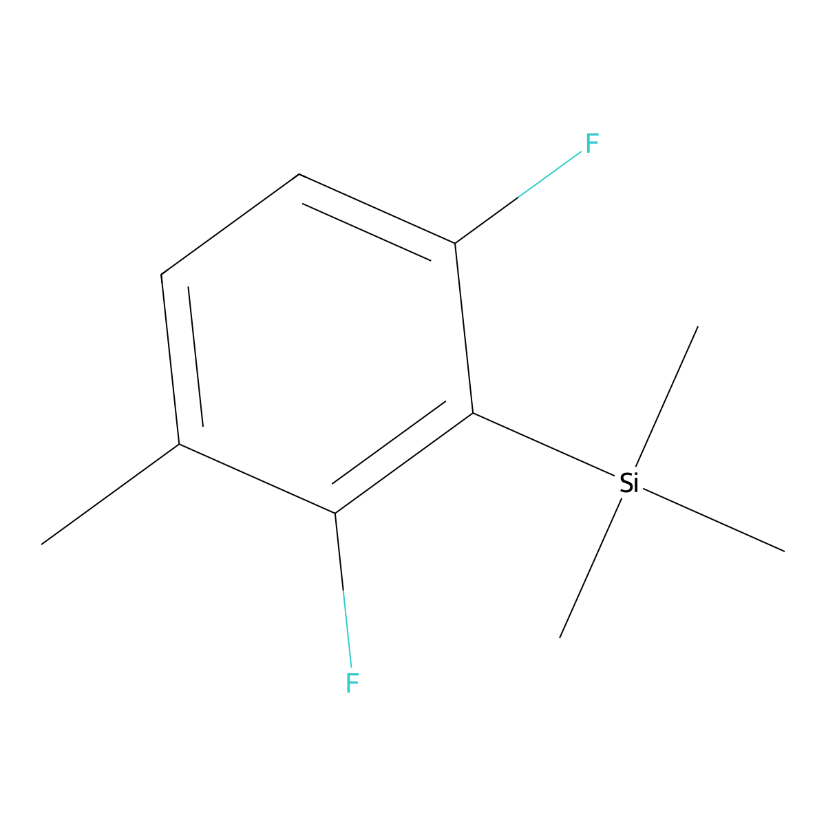 (2,6-Difluoro-3-methylphenyl)trimethylsilane molecular structure, CAS 348080-99-9