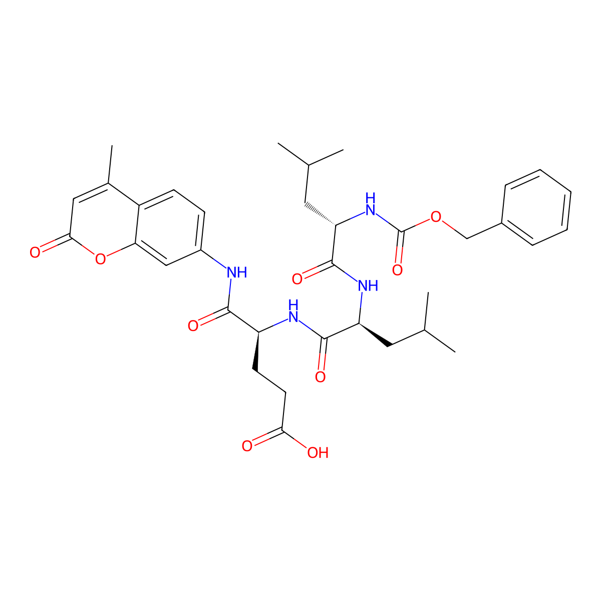 Z-Leu-Leu-Glu-AMC molecular structure, CAS 348086-66-8