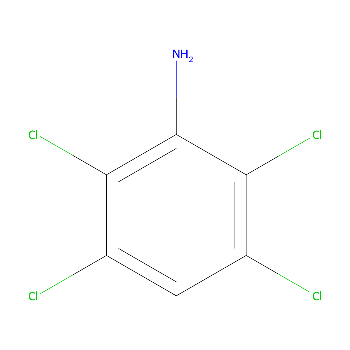 2,3,5,6-Tetrachloroaniline molecular structure, CAS 3481-20-7