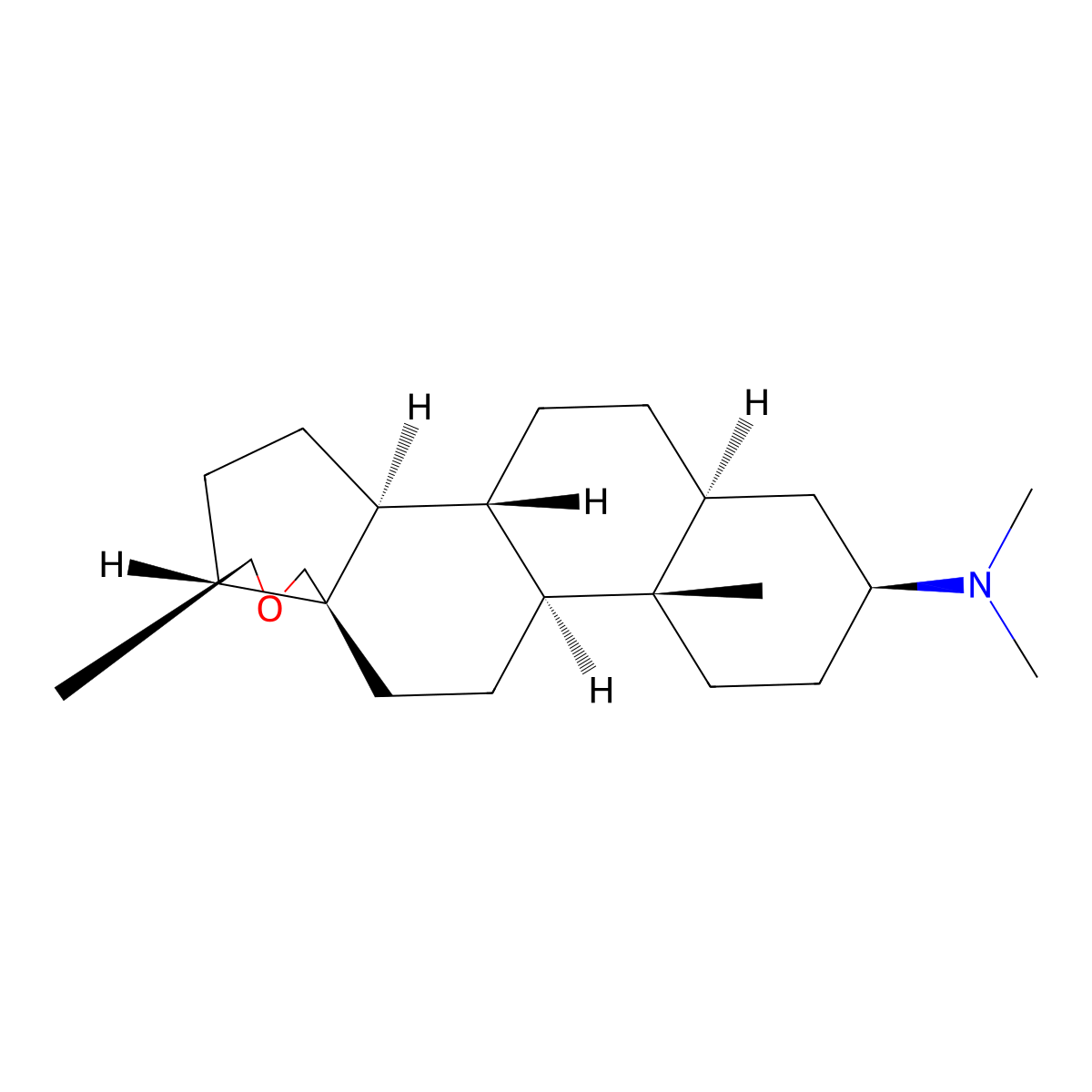 (20R)-18,20-Epoxy-N,N-dimethyl-5alpha-pregnan-3beta-amine molecular structure, CAS 3481-84-3