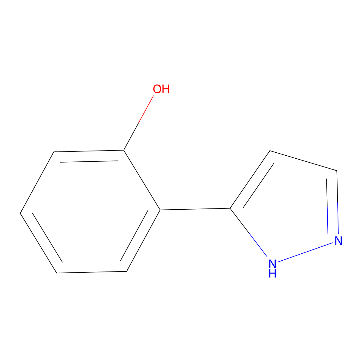o-(1H-pyrazol-3-yl)phenol molecular structure, CAS 34810-67-8