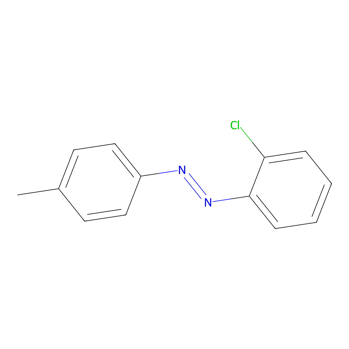 Diazene, (2-chlorophenyl)(4-methylphenyl)- molecular structure, CAS 34810-73-6