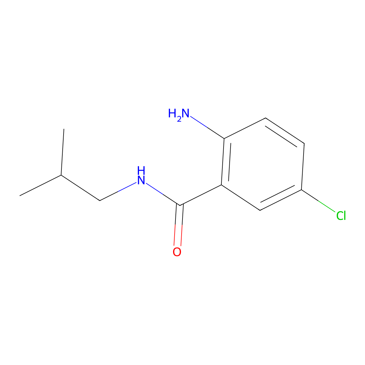 2-amino-5-chloro-N-(2-methylpropyl)benzamide molecular structure, CAS 34810-93-0
