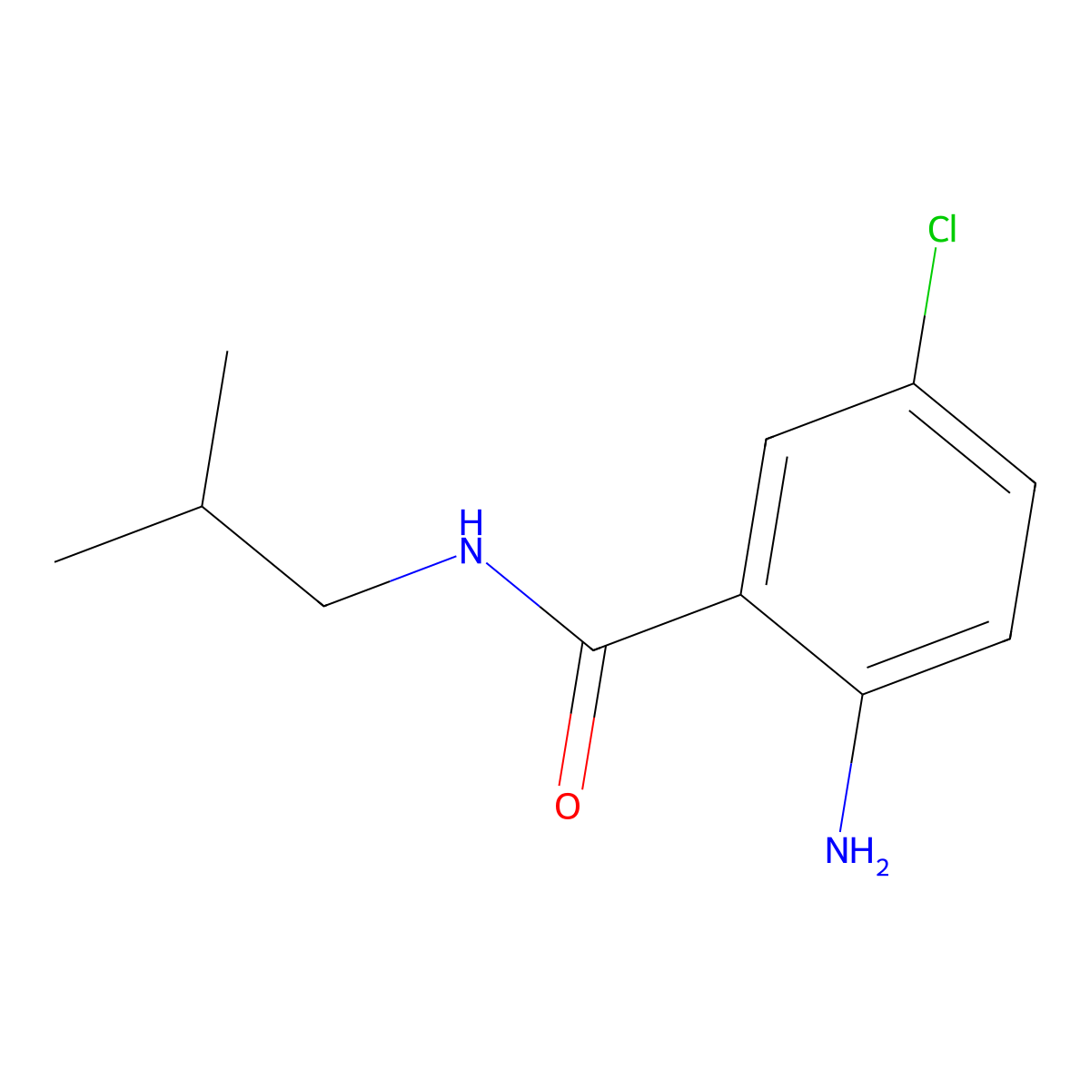 2-amino-5-chloro-N-(2-methylpropyl)benzamide molecular structure, CAS 34810-93-0