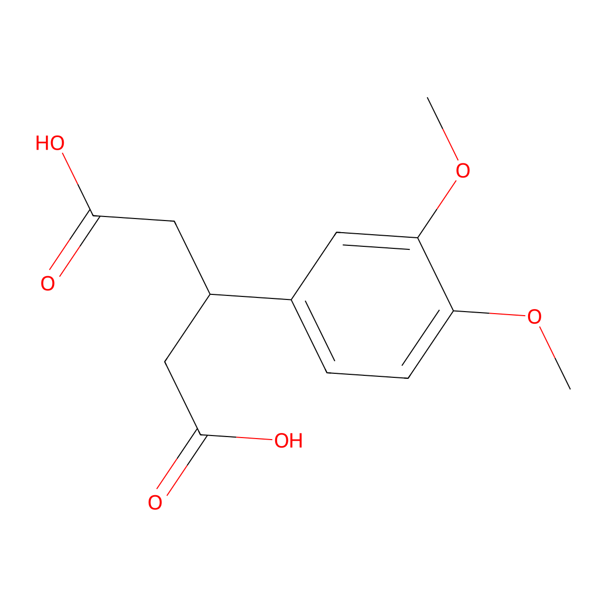 3-(3,4-Dimethoxyphenyl)pentanedioic acid molecular structure, CAS 34811-27-3