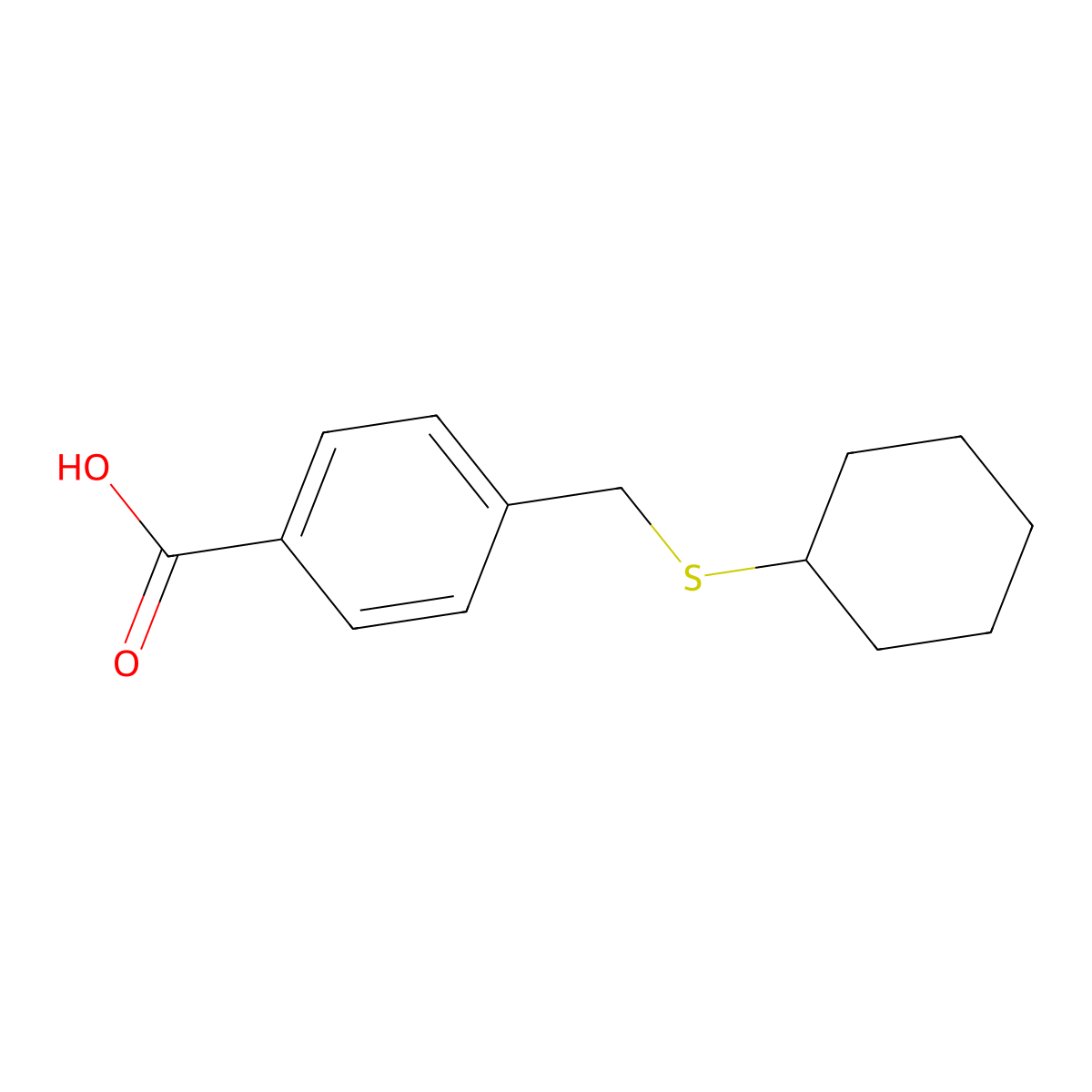 4-[(Cyclohexylthio)methyl]benzoic acid molecular structure, CAS 348114-34-1