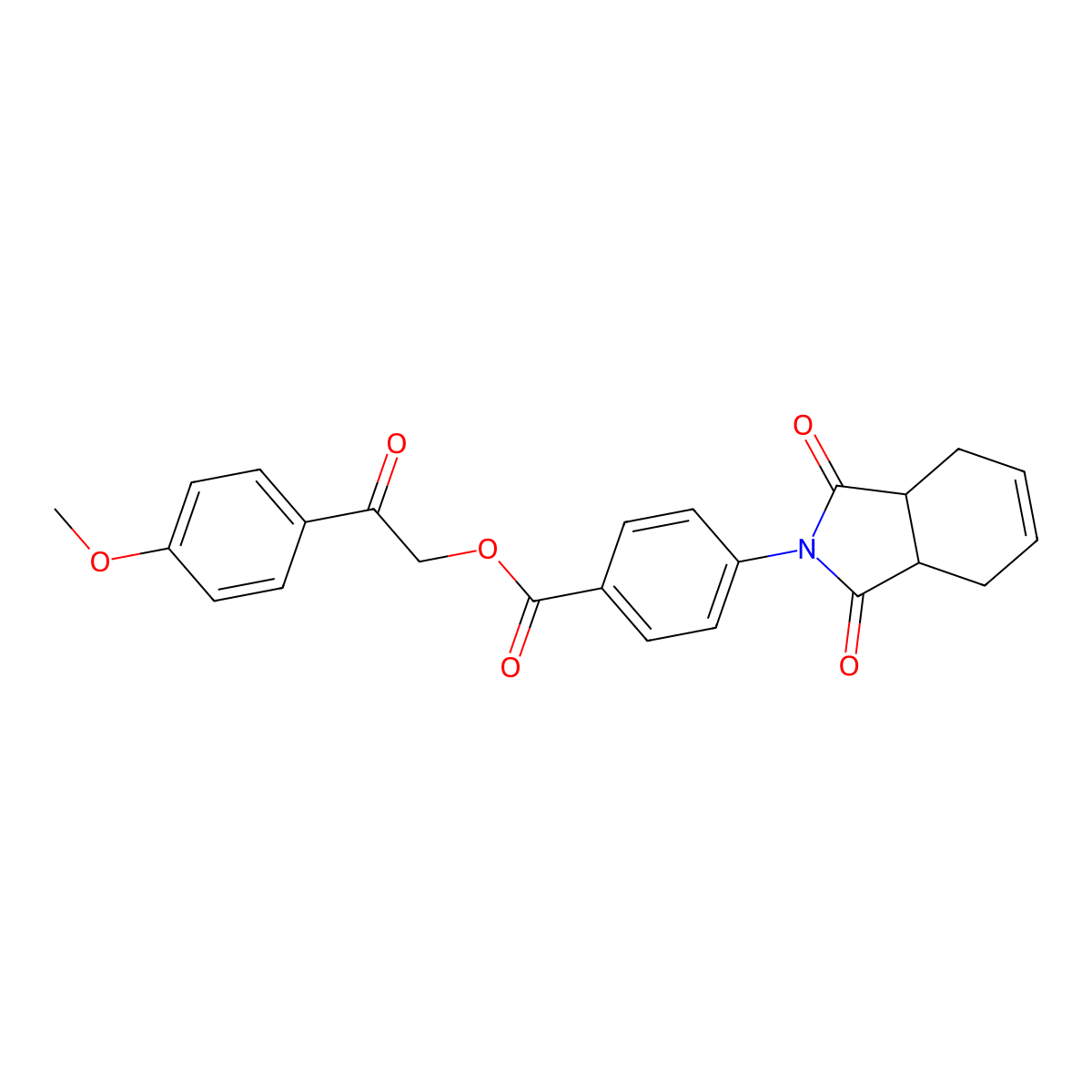 2-(4-methoxyphenyl)-2-oxoethyl 4-(1,3-dioxo-1,3,3a,4,7,7a-hexahydro-2H-isoindol-2-yl)benzoate molecular structure, CAS 348115-26-4