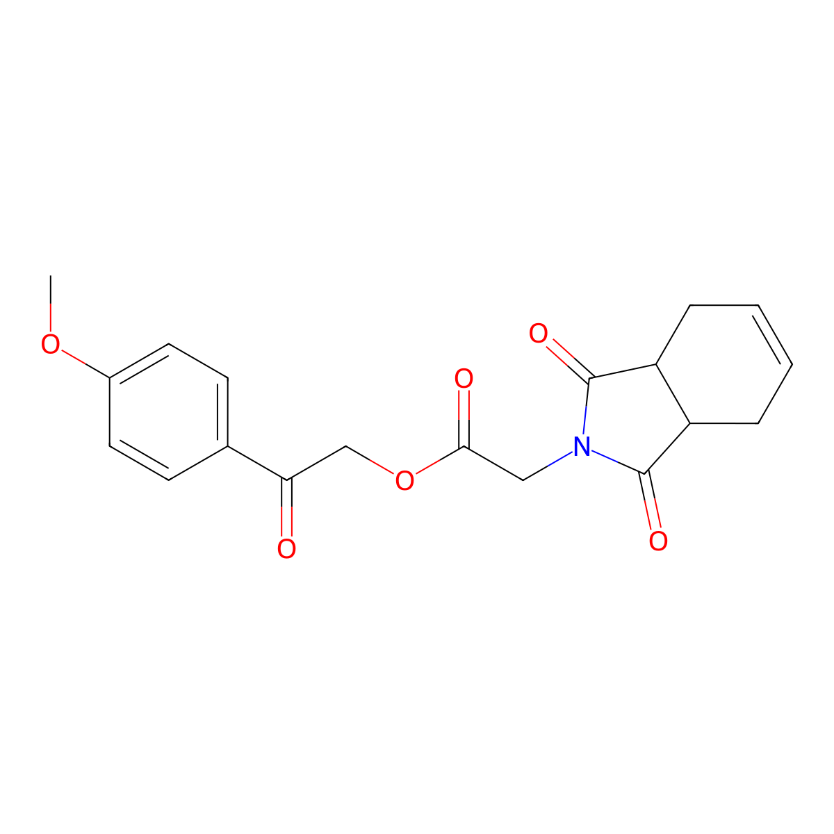 2-(4-methoxyphenyl)-2-oxoethyl (1,3-dioxo-1,3,3a,4,7,7a-hexahydro-2H-isoindol-2-yl)acetate molecular structure, CAS 348115-53-7