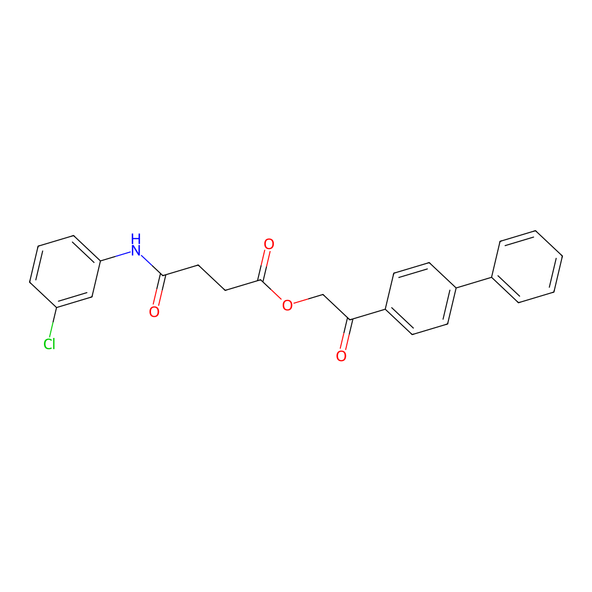 [2-Oxo-2-(4-phenylphenyl)ethyl] 4-(3-chloroanilino)-4-oxobutanoate molecular structure, CAS 348116-56-3