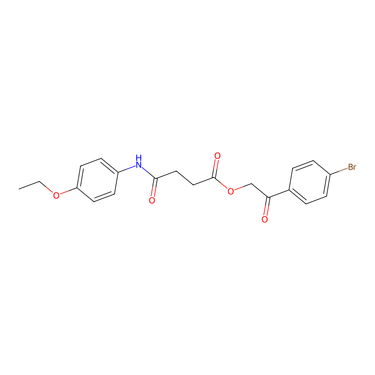 2-(4-Bromophenyl)-2-oxoethyl 4-(4-ethoxyanilino)-4-oxobutanoate molecular structure, CAS 348116-78-9