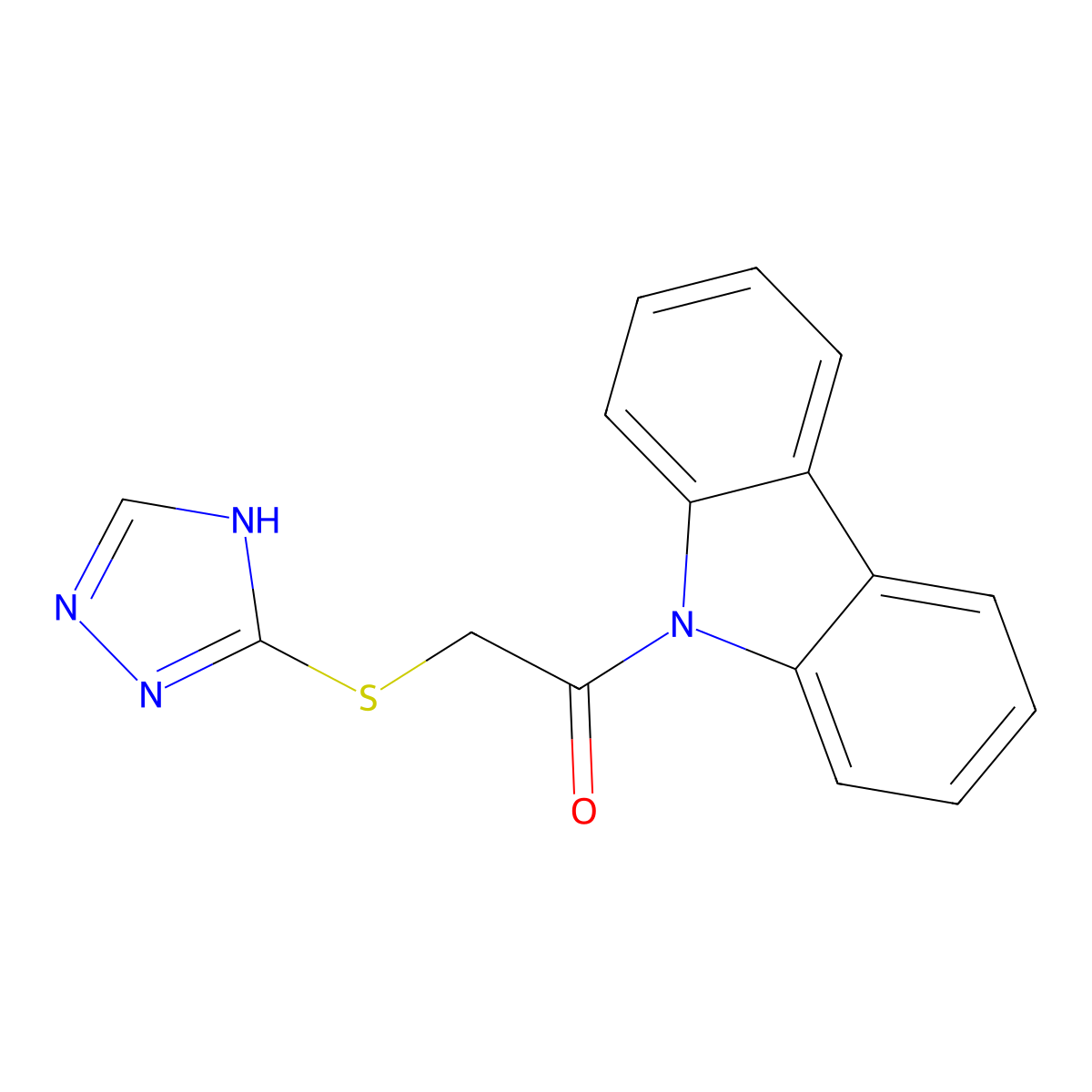 9-((1H-1,2,4-triazol-3-ylsulfanyl)acetyl)-9H-carbazole molecular structure, CAS 348118-45-6