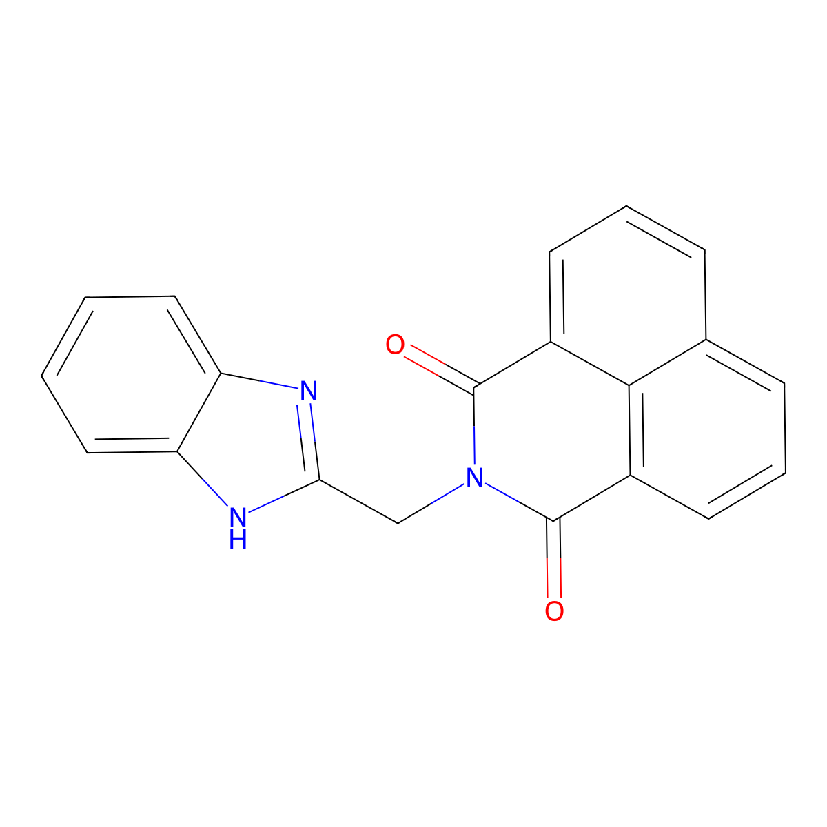 2-(1H-benzimidazol-2-ylmethyl)benzo[de]isoquinoline-1,3-dione molecular structure, CAS 348118-54-7