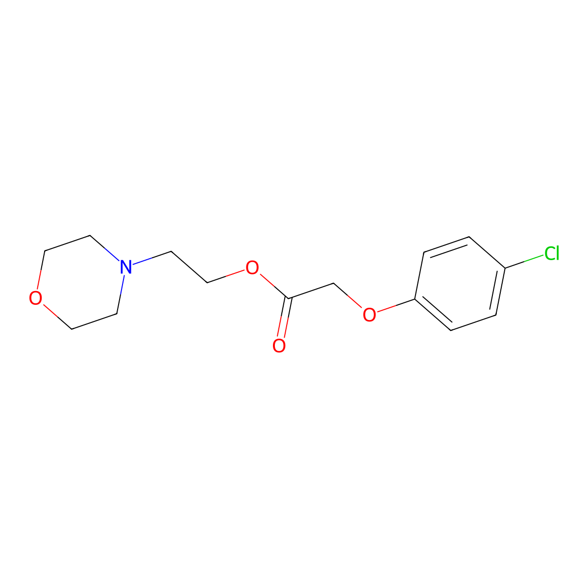 Acetic acid, (p-chlorophenoxy)-, 2-morpholinoethyl ester molecular structure, CAS 34812-32-3