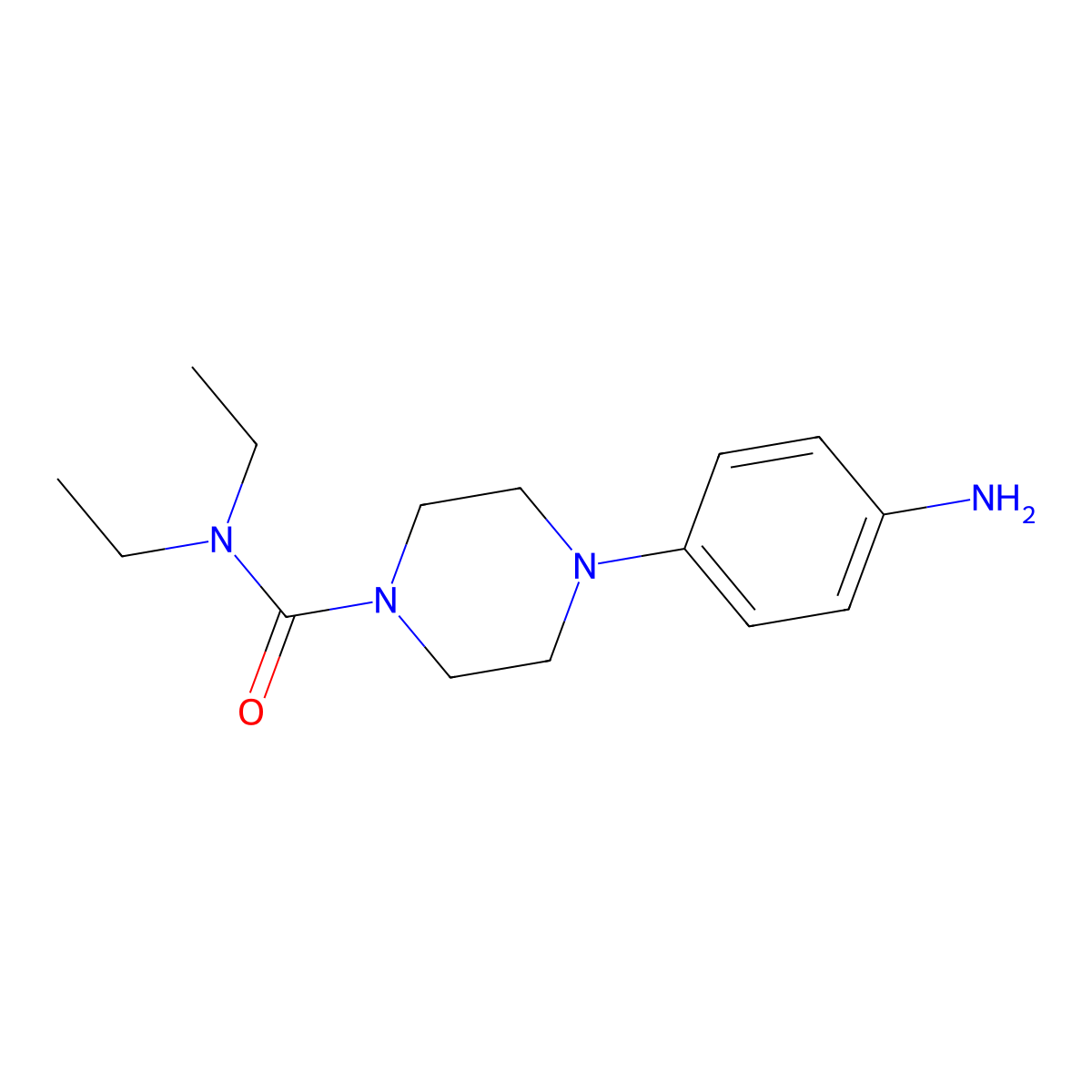 4-(4-aminophenyl)-N,N-diethylpiperazine-1-carboxamide molecular structure, CAS 34812-63-0