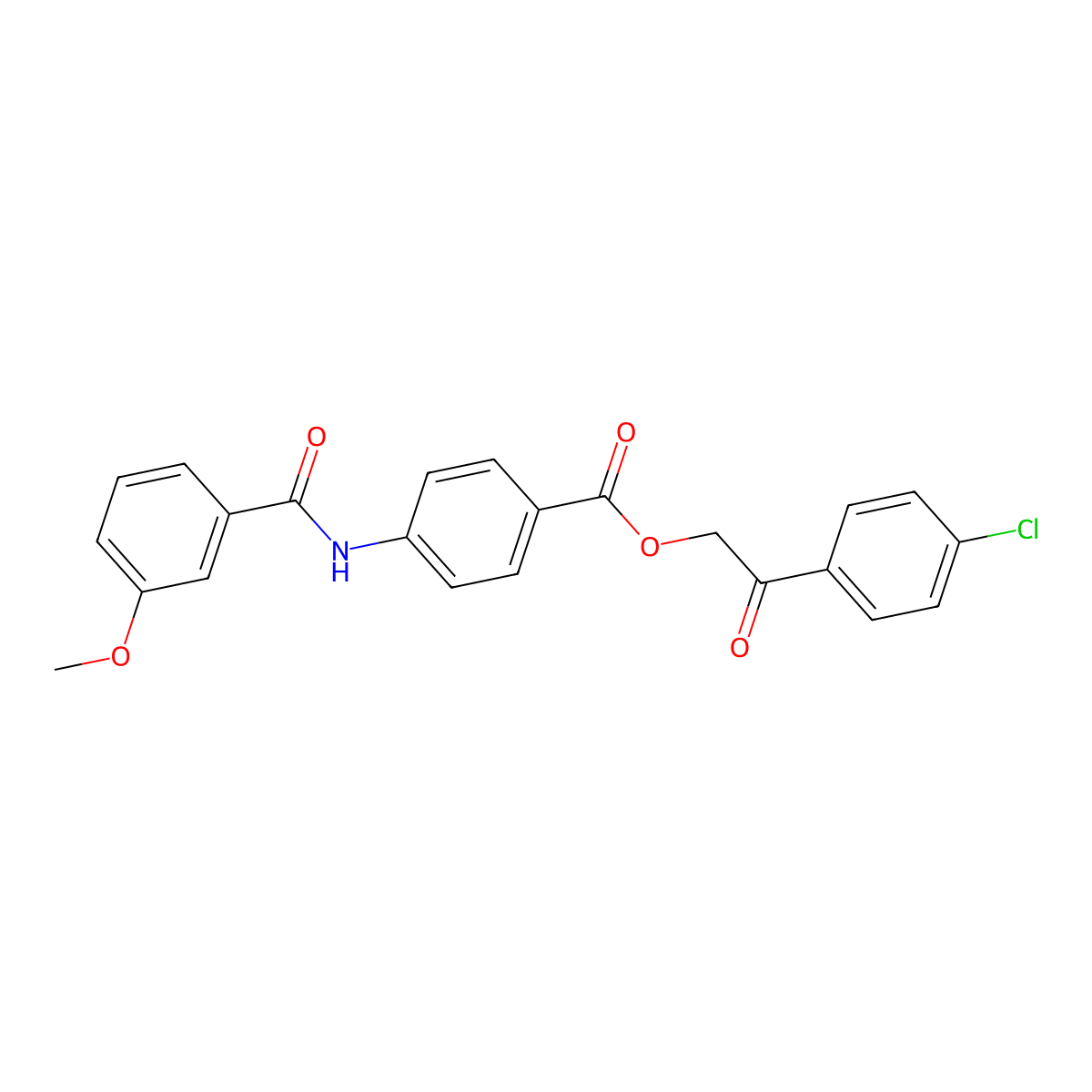 2-(4-Chlorophenyl)-2-oxoethyl 4-[(3-methoxybenzoyl)amino]benzoate molecular structure, CAS 348123-77-3