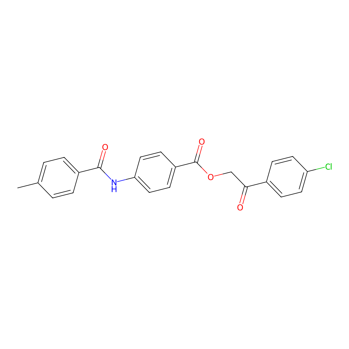 2-(4-Chlorophenyl)-2-oxoethyl 4-[(4-methylbenzoyl)amino]benzoate molecular structure, CAS 348123-91-1