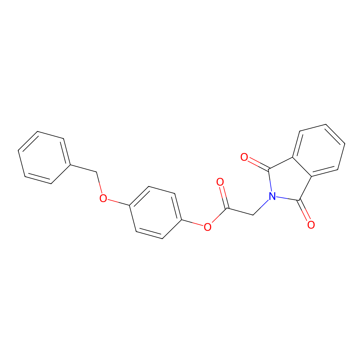 4-(benzyloxy)phenyl 2-(1,3-dioxo-2,3-dihydro-1H-isoindol-2-yl)acetate molecular structure, CAS 348124-88-9