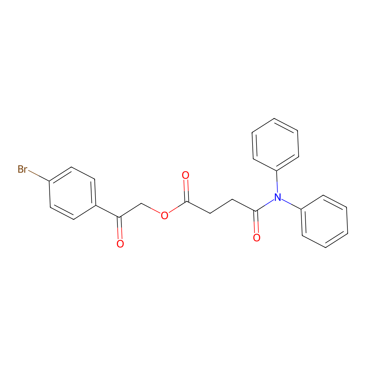 2-(4-Bromophenyl)-2-oxoethyl 4-(diphenylamino)-4-oxobutanoate molecular structure, CAS 348125-16-6