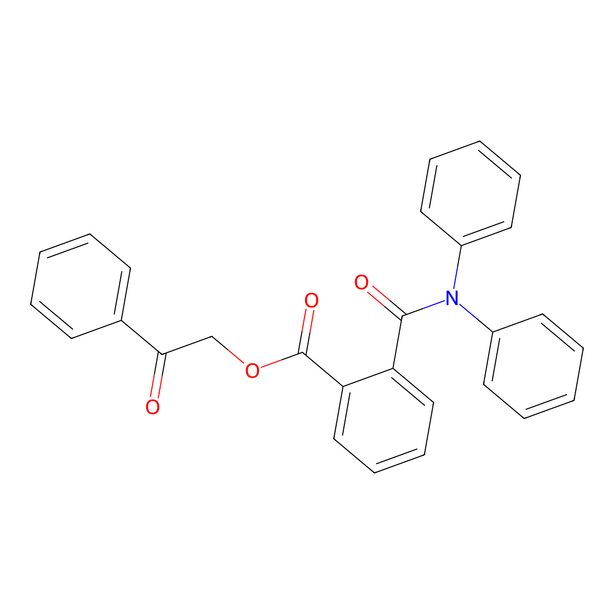 Phenacyl 2-(diphenylcarbamoyl)benzoate molecular structure, CAS 348125-17-7