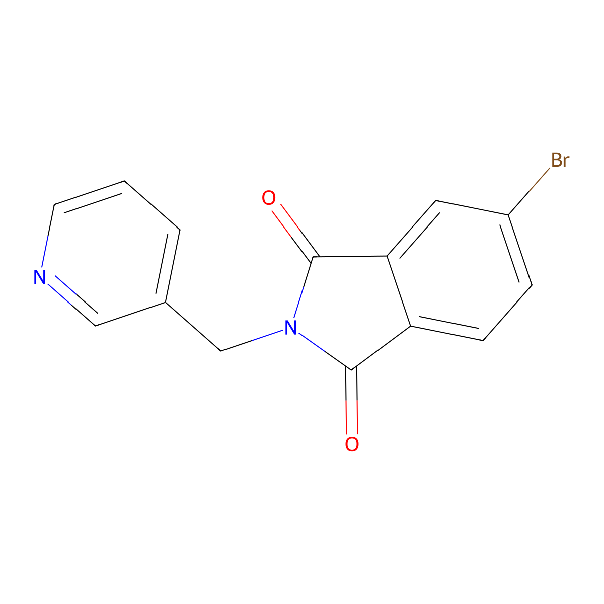 5-bromo-2-[(pyridin-3-yl)methyl]-2,3-dihydro-1H-isoindole-1,3-dione molecular structure, CAS 348125-24-6