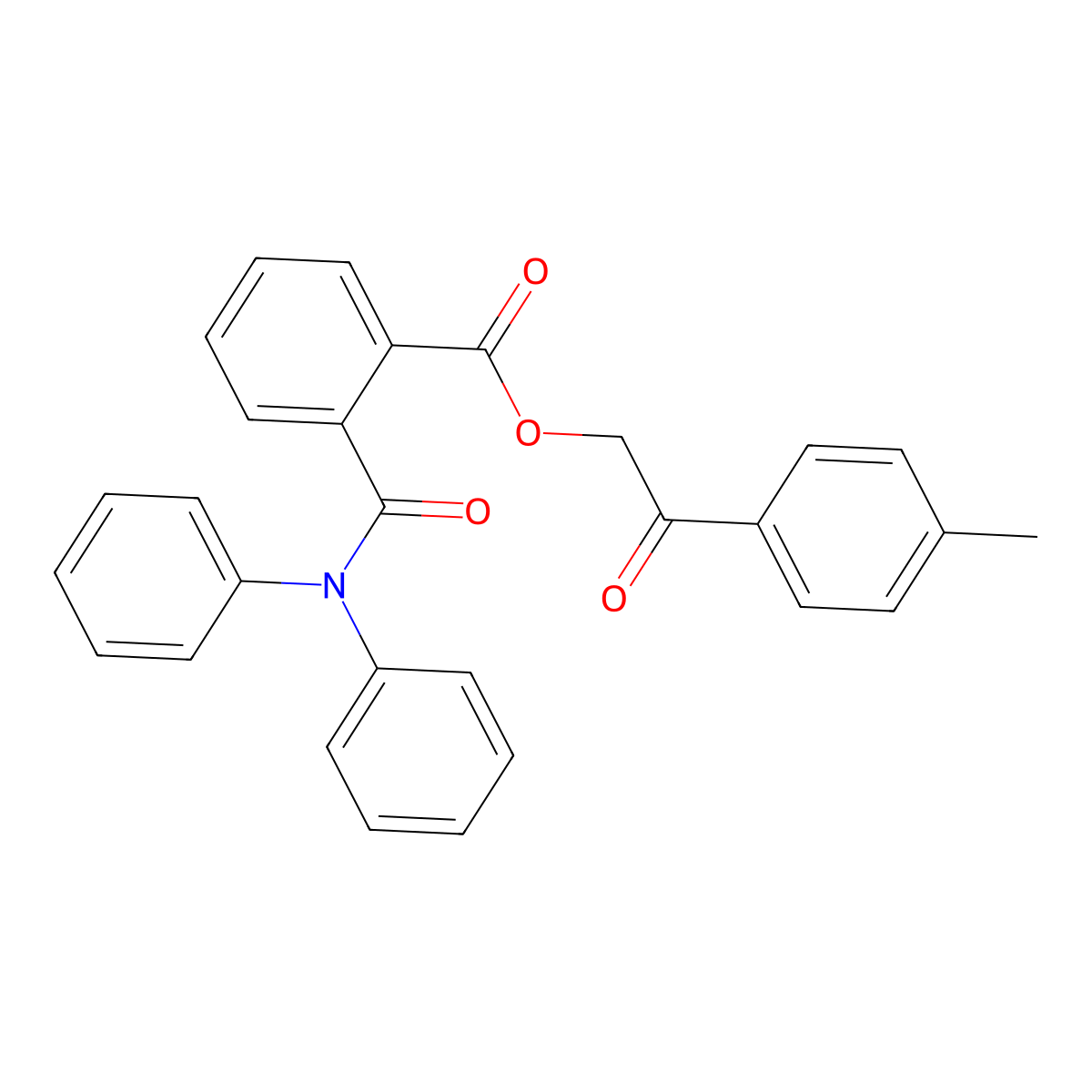 2-(4-Methylphenyl)-2-oxoethyl 2-(diphenylcarbamoyl)benzoate molecular structure, CAS 348125-26-8