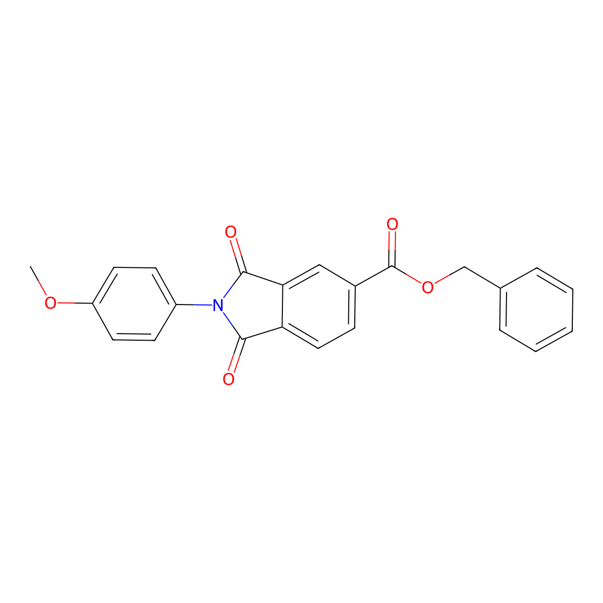 benzyl 2-(4-methoxyphenyl)-1,3-dioxo-2,3-dihydro-1H-isoindole-5-carboxylate molecular structure, CAS 348125-44-0