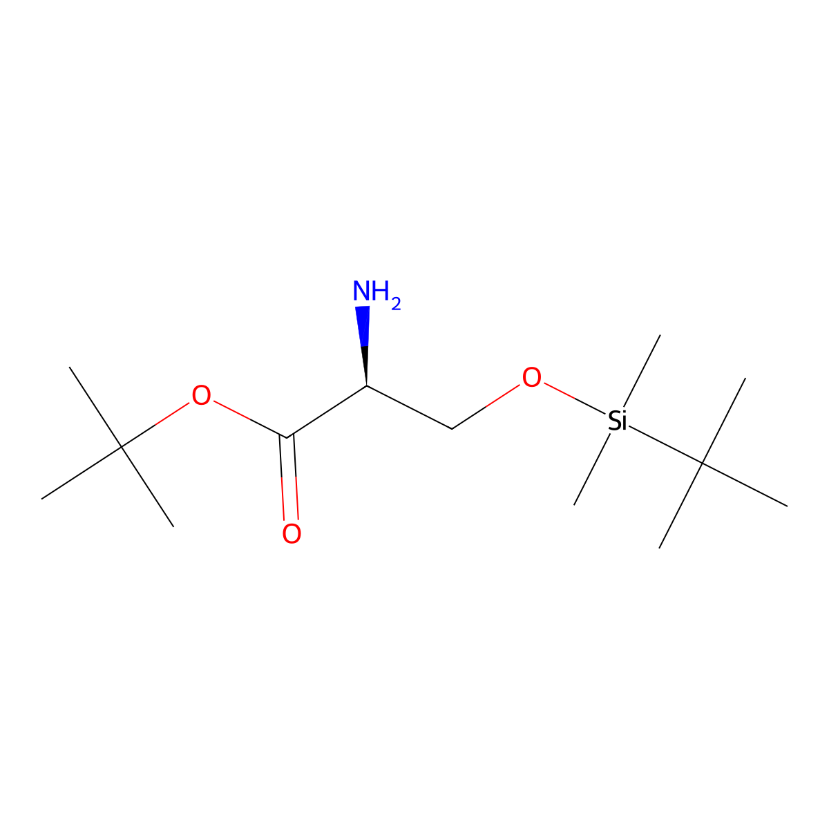 tert-butyl (2S)-2-amino-3-[(tert-butyldimethylsilyl)oxy]propanoate molecular structure, CAS 348128-90-5
