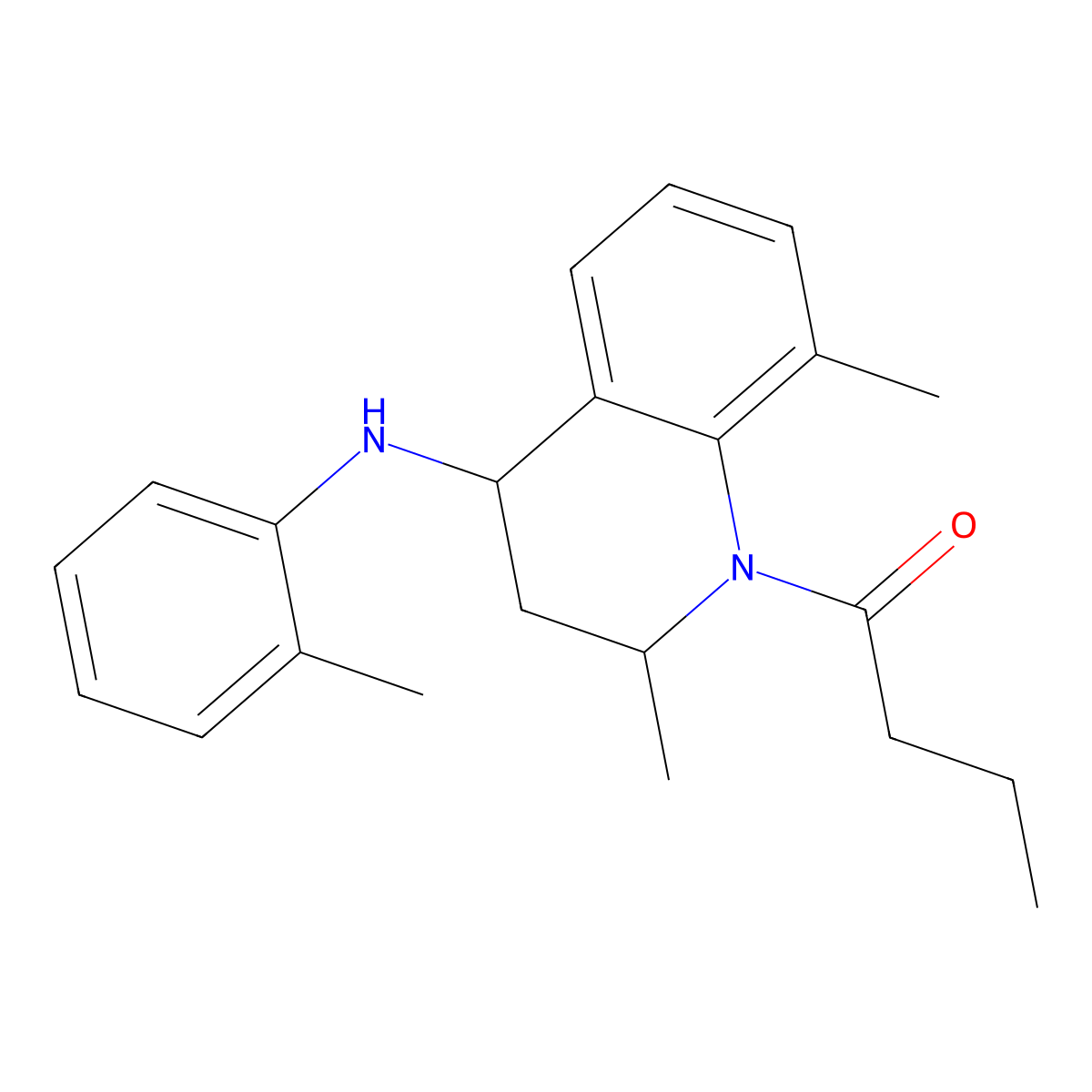 1-{2,8-dimethyl-4-[(2-methylphenyl)amino]-3,4-dihydroquinolin-1(2H)-yl}butan-1-one molecular structure, CAS 348131-29-3