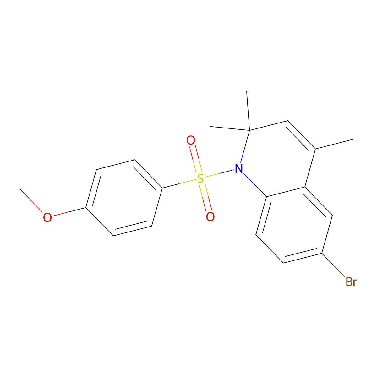 6-Bromo-1-[(4-methoxyphenyl)sulfonyl]-2,2,4-trimethyl-1,2-dihydroquinoline molecular structure, CAS 348131-89-5