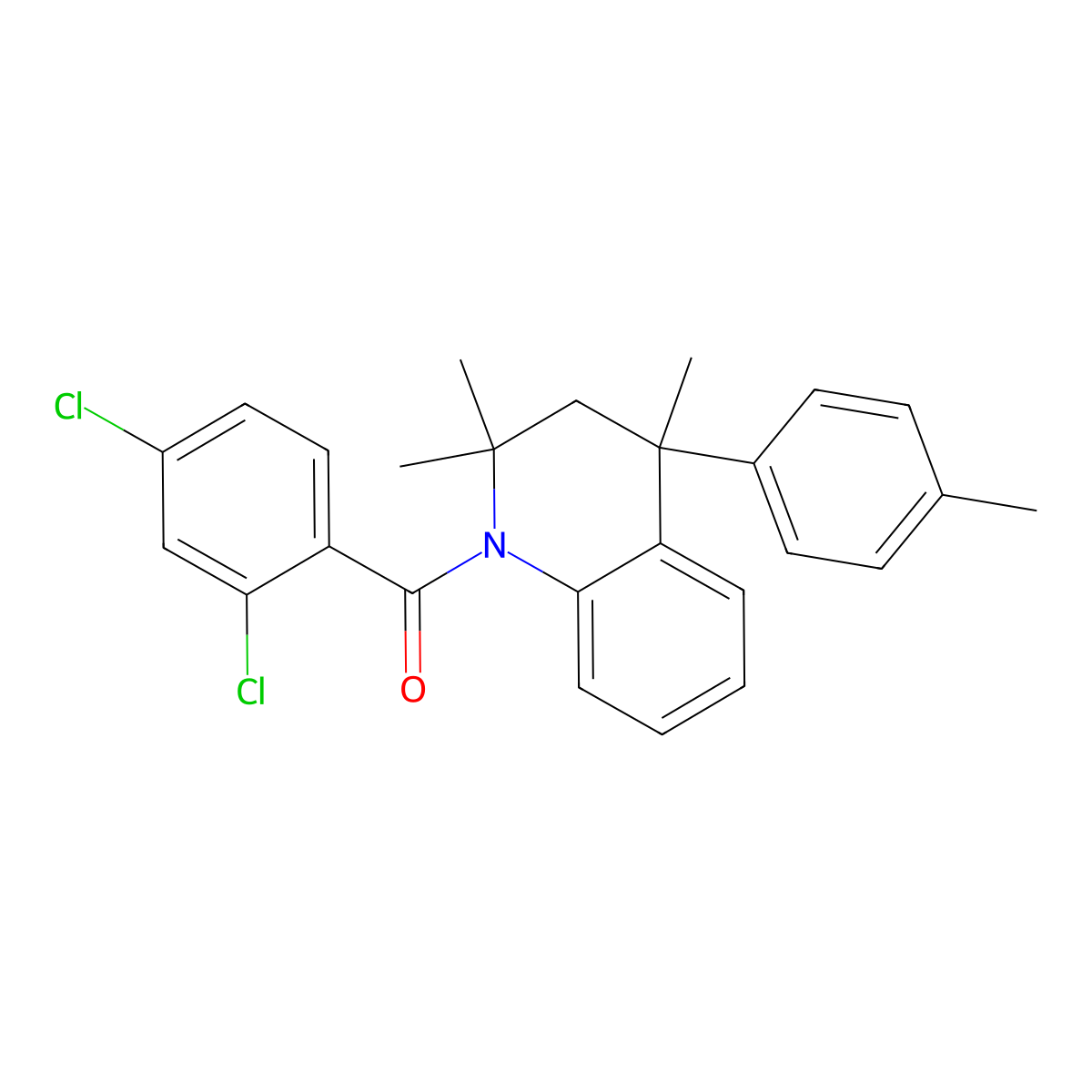 1-(2,4-Dichlorobenzoyl)-2,2,4-trimethyl-4-(4-methylphenyl)-1,2,3,4-tetrahydroquinoline molecular structure, CAS 348132-02-5
