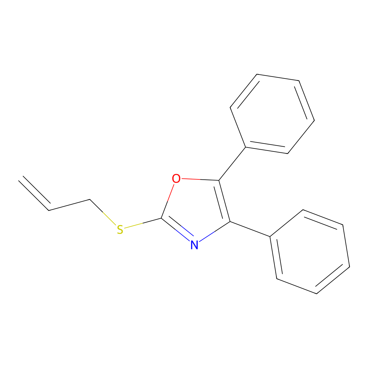 4,5-Diphenyl-2-(prop-2-en-1-ylsulfanyl)-1,3-oxazole molecular structure, CAS 348138-09-0