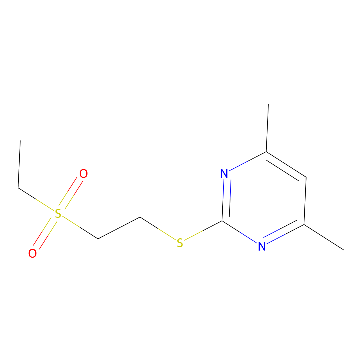 2-(2-Ethanesulfonyl-ethylsulfanyl)-4,6-dimethyl-pyrimidine molecular structure, CAS 348138-16-9