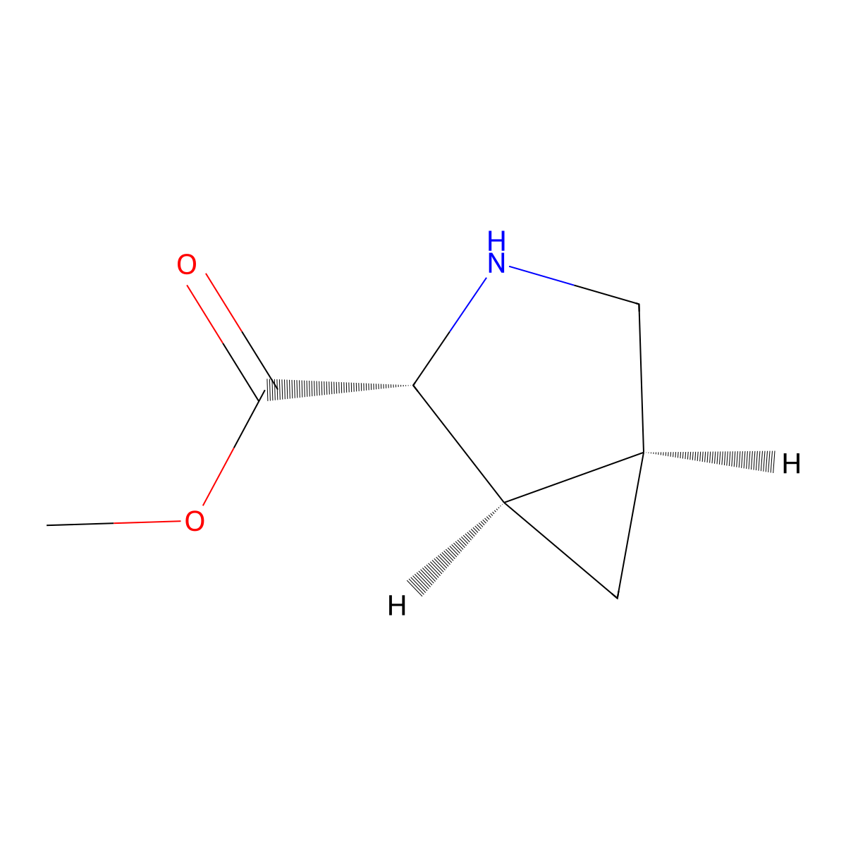 (1r,2r,5s)-Methyl 3-azabicyclo[3.1.0]hexane-2-carboxylate molecular structure, CAS 348143-53-3