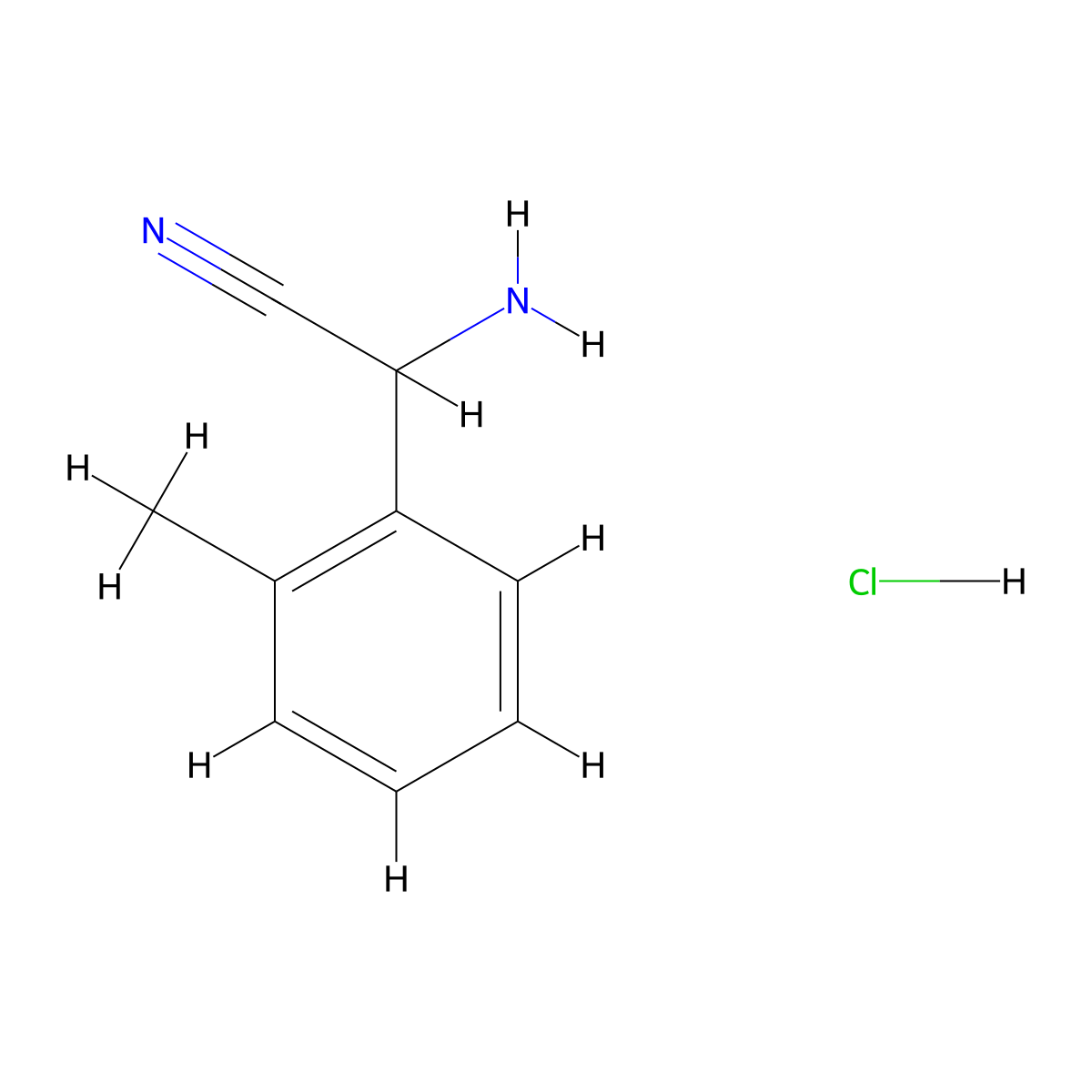 2-Amino-2-(2-methylphenyl)acetonitrile hydrochloride molecular structure, CAS 348143-66-8