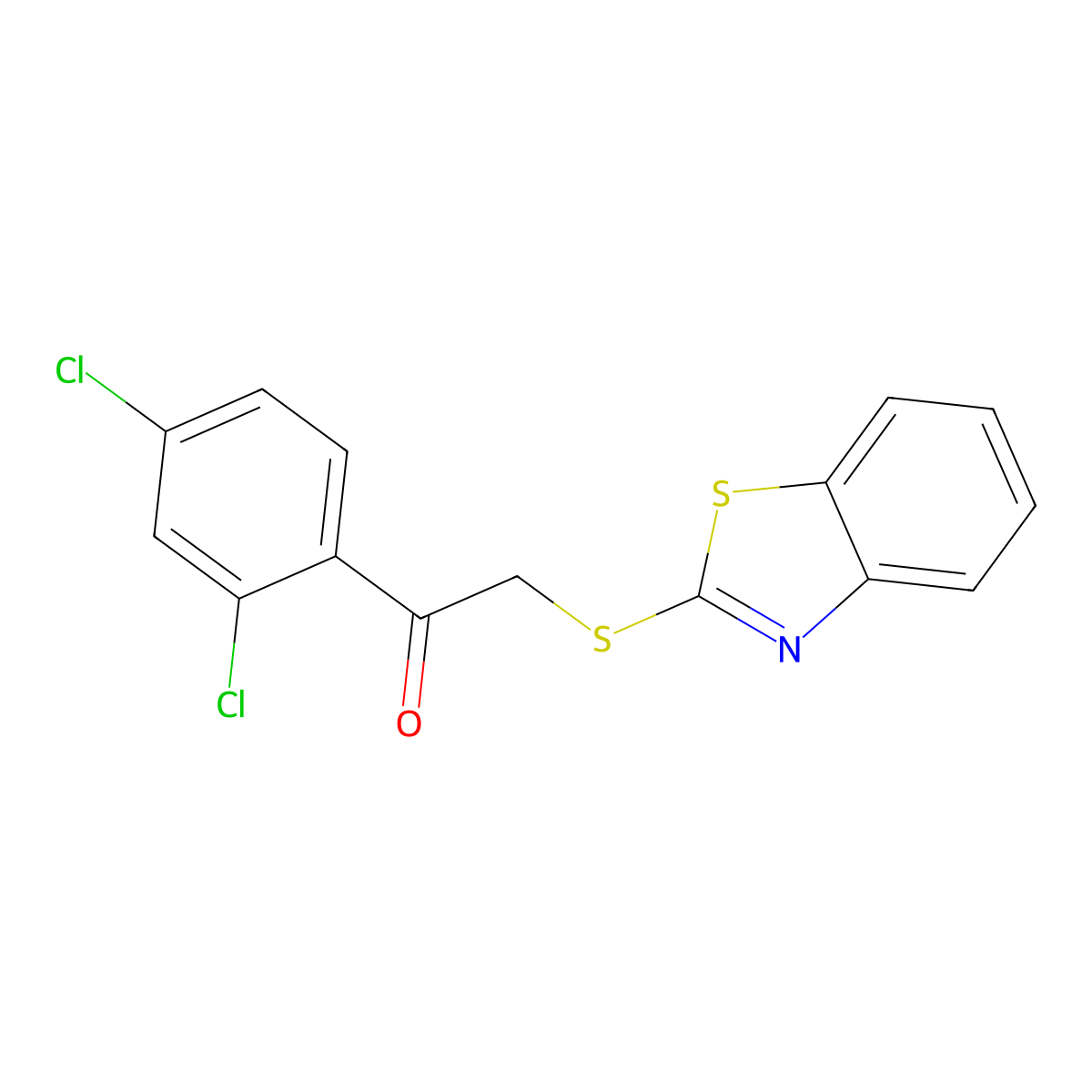 2-(1,3-Benzothiazol-2-ylsulfanyl)-1-(2,4-dichlorophenyl)ethanone molecular structure, CAS 348146-12-3
