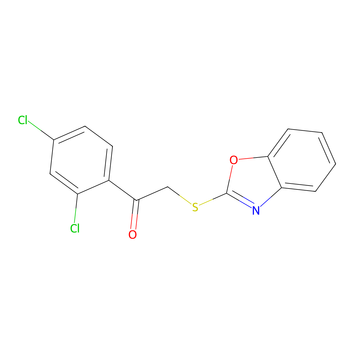 2-(1,3-Benzoxazol-2-ylsulfanyl)-1-(2,4-dichlorophenyl)ethanone molecular structure, CAS 348146-16-7
