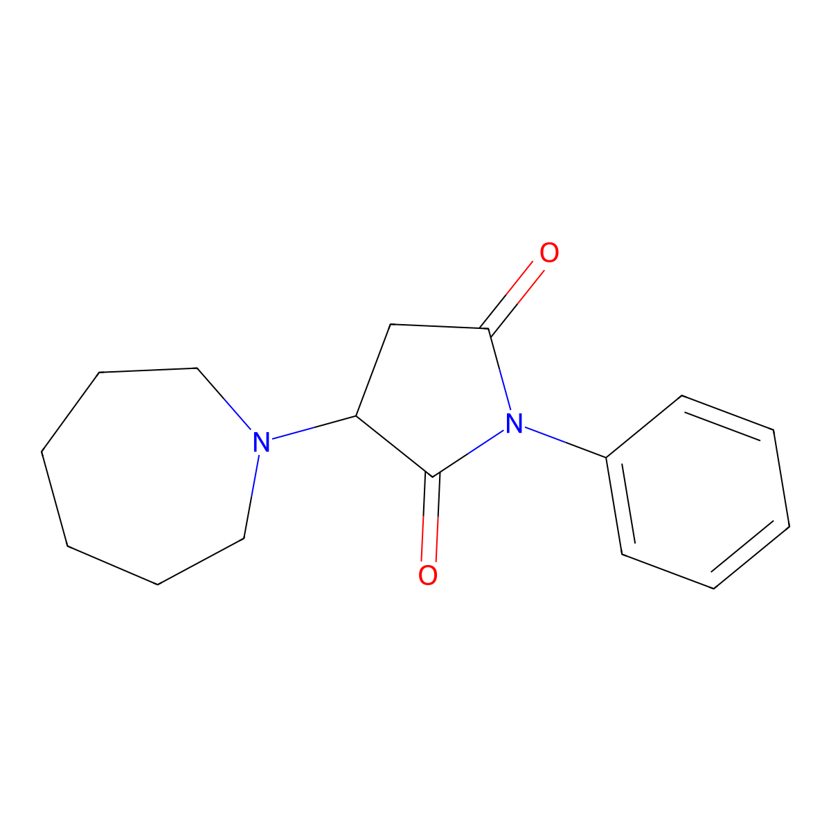 3-Azepan-1-yl-1-phenylpyrrolidine-2,5-dione molecular structure, CAS 348147-40-0