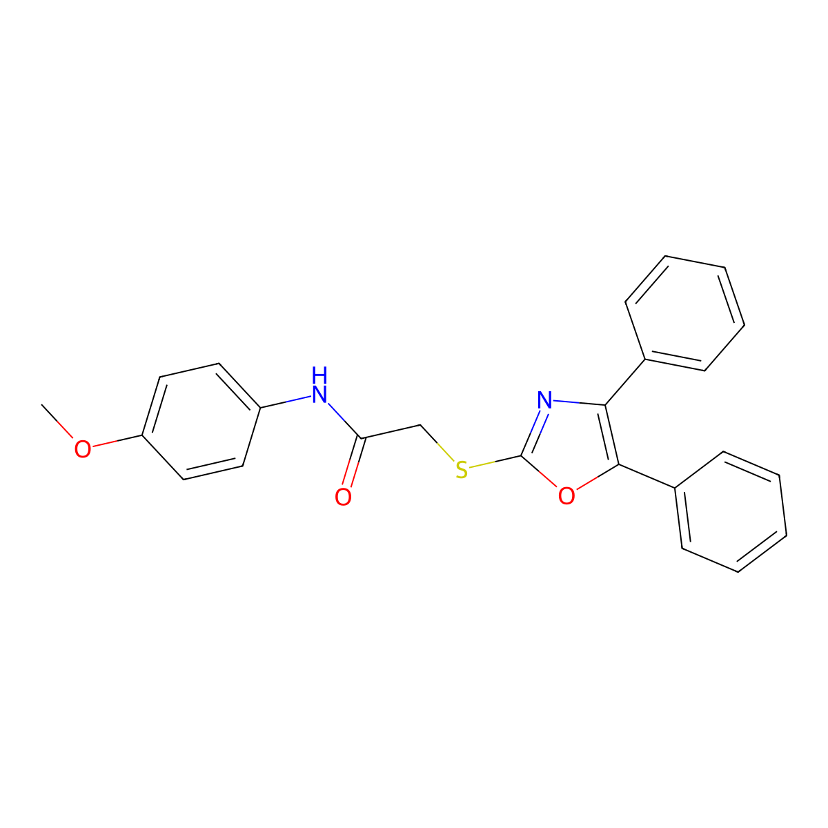 2-[(4,5-diphenyl-1,3-oxazol-2-yl)sulfanyl]-N-(4-methoxyphenyl)acetamide molecular structure, CAS 348147-87-5