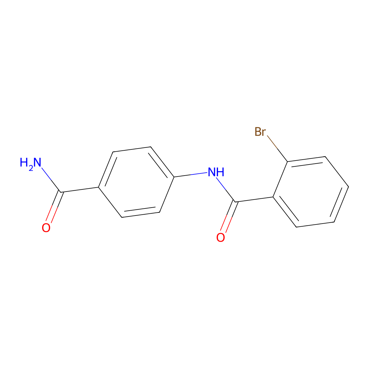 N-[4-(aminocarbonyl)phenyl]-2-bromobenzamide molecular structure, CAS 348153-89-9