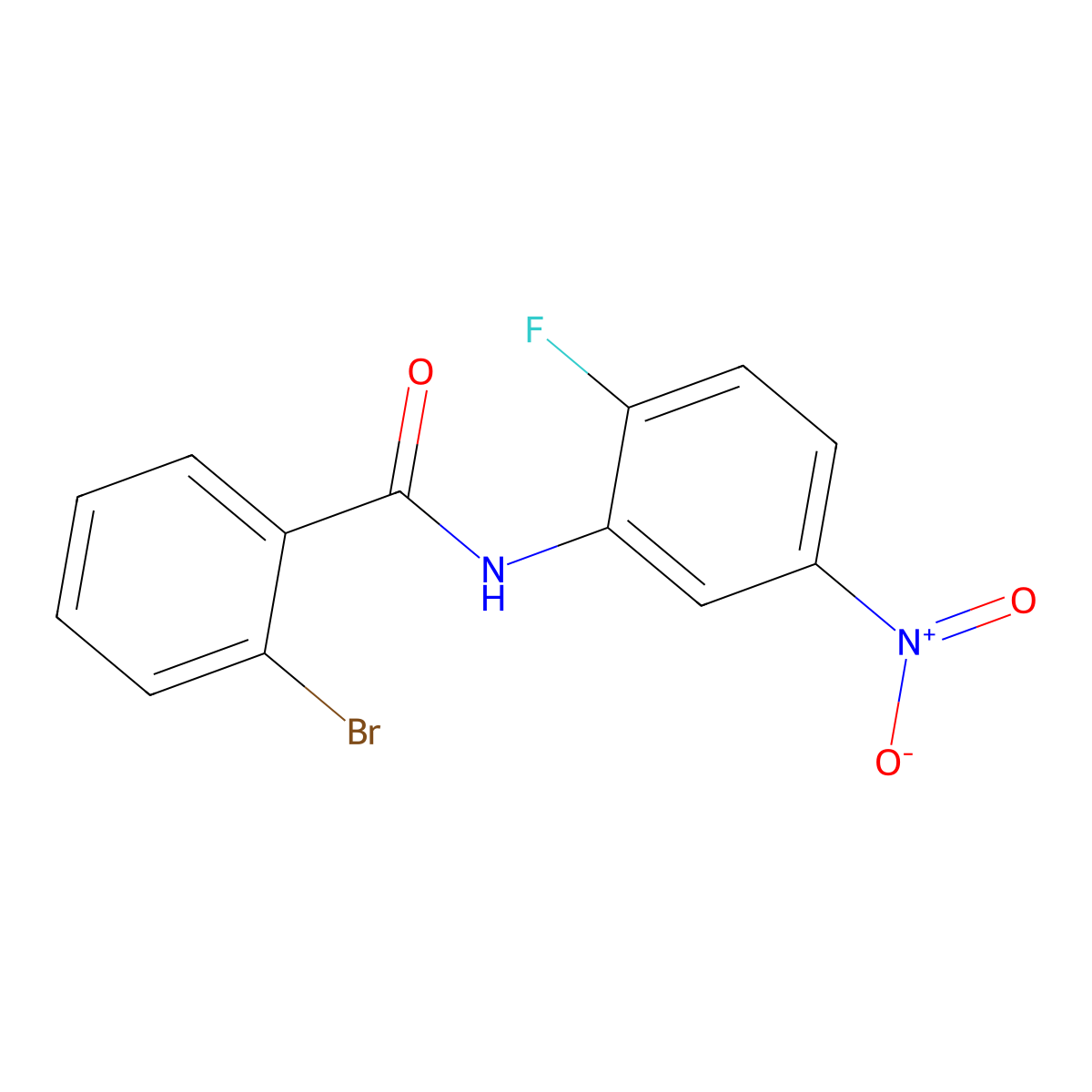 2-bromo-N-(2-fluoro-5-nitrophenyl)benzamide molecular structure, CAS 348154-50-7