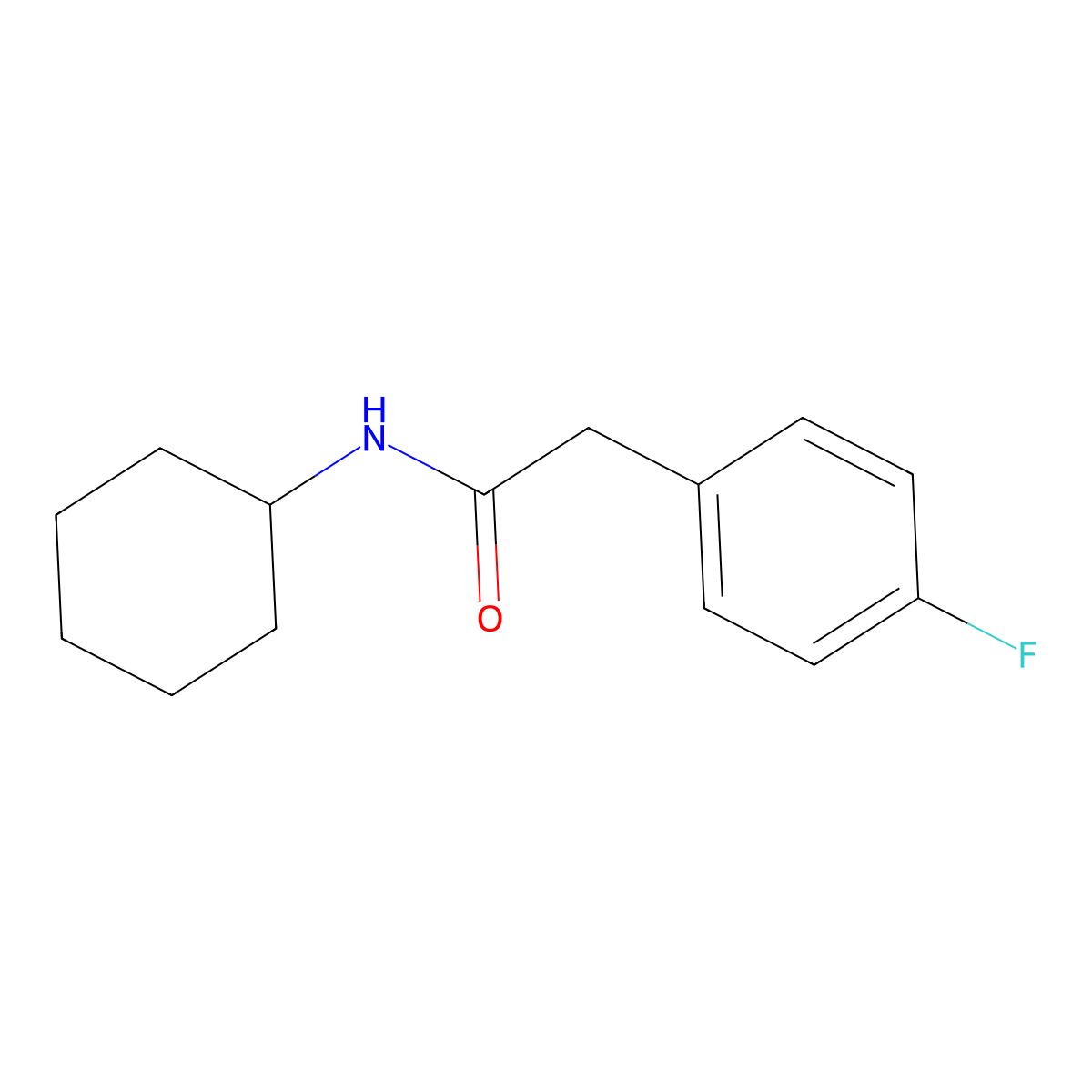 N-cyclohexyl-2-(4-fluorophenyl)acetamide molecular structure, CAS 348156-13-8
