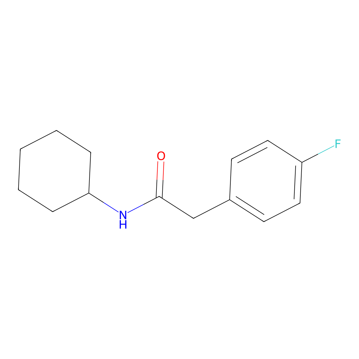 N-cyclohexyl-2-(4-fluorophenyl)acetamide molecular structure, CAS 348156-13-8