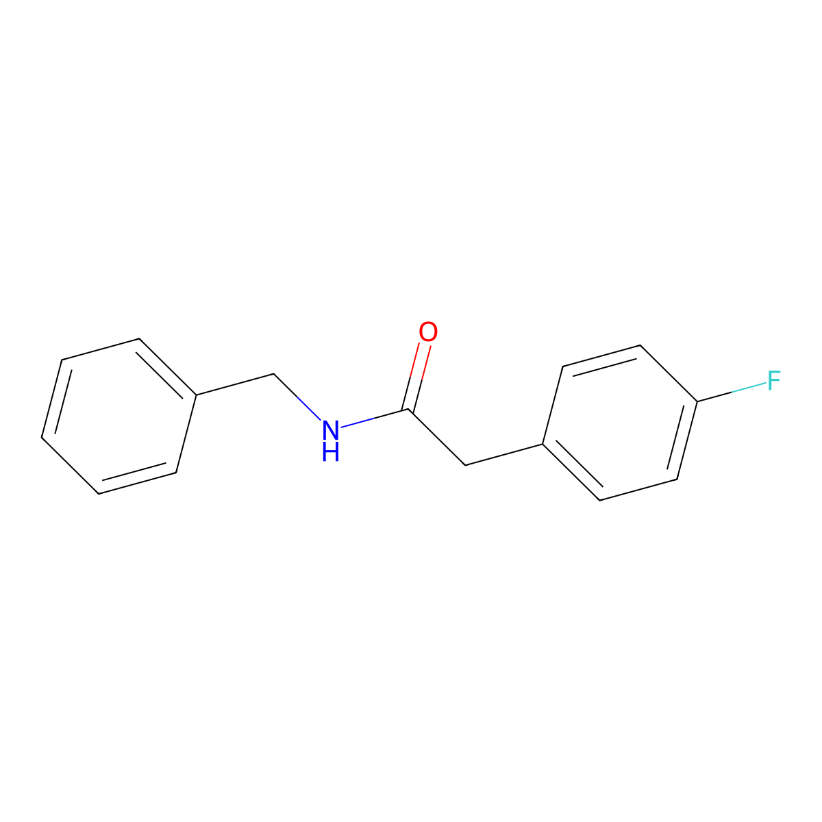N-benzyl-2-(4-fluorophenyl)acetamide molecular structure, CAS 348156-16-1