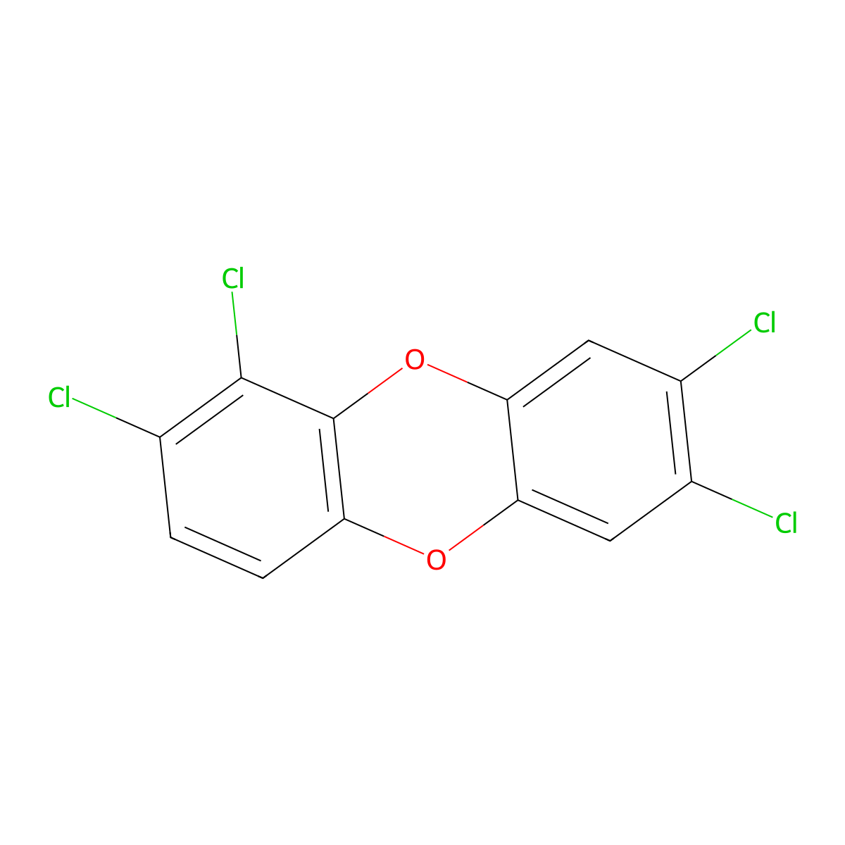 1,2,7,8-Tetrachlorodibenzo-p-dioxin molecular structure, CAS 34816-53-0