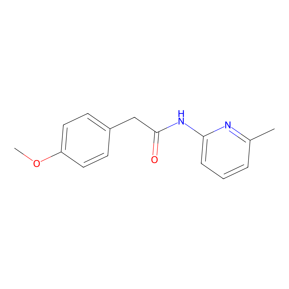 2-(4-methoxyphenyl)-N-(6-methylpyridin-2-yl)acetamide molecular structure, CAS 348163-35-9