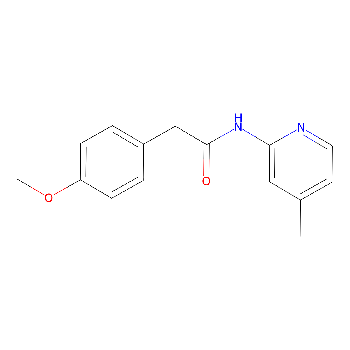 2-(4-methoxyphenyl)-N-(4-methylpyridin-2-yl)acetamide molecular structure, CAS 348163-49-5