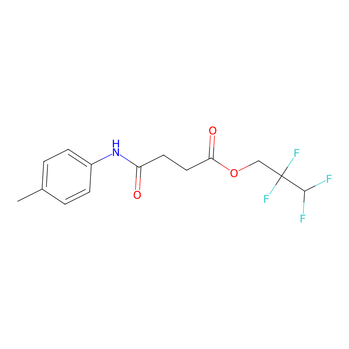 2,2,3,3-tetrafluoropropyl 3-[N-(4-methylphenyl)carbamoyl]propanoate molecular structure, CAS 348164-01-2