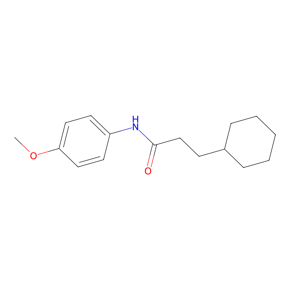3-cyclohexyl-N-(4-methoxyphenyl)propanamide molecular structure, CAS 348164-36-3