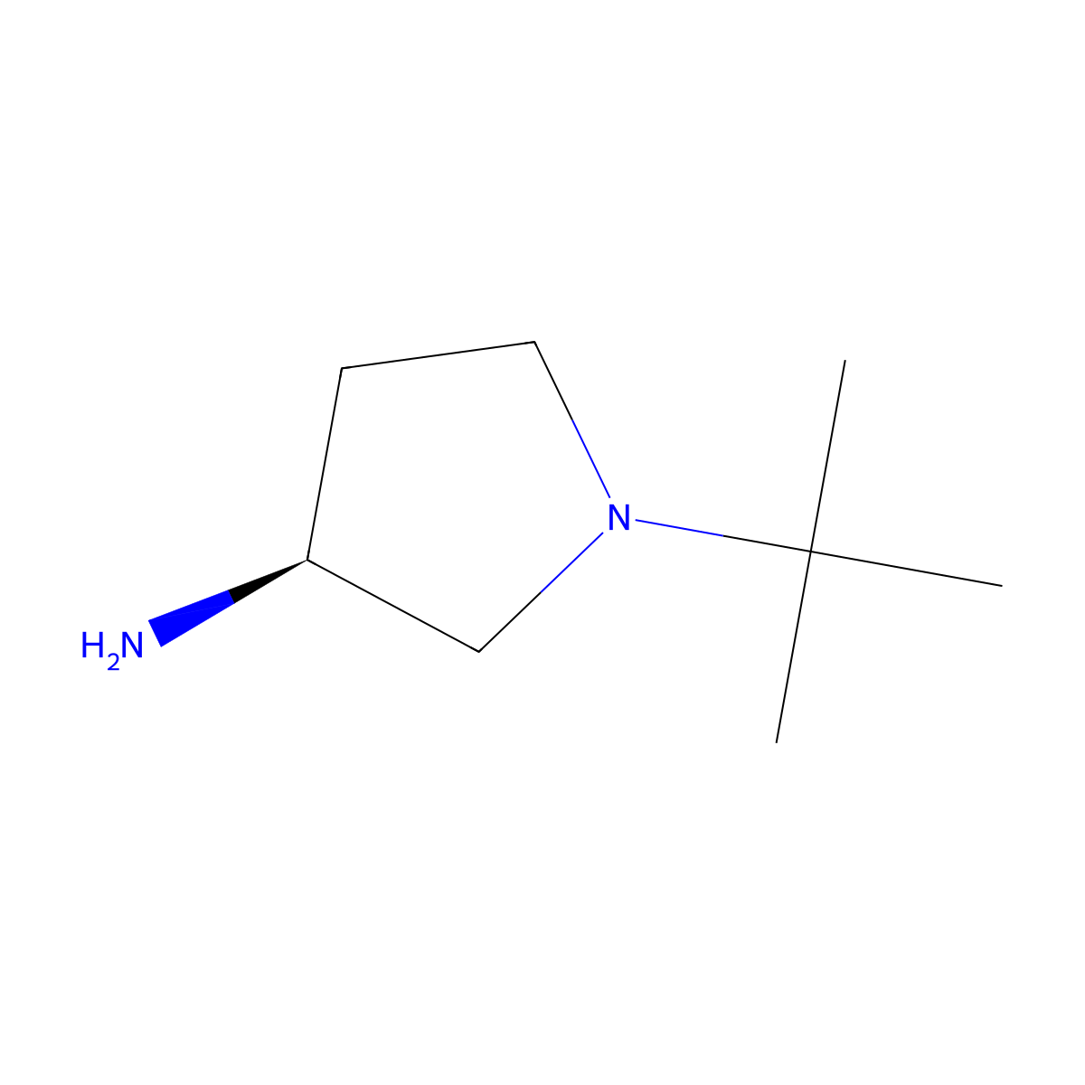 (3S)-1-Tert-butylpyrrolidin-3-amine molecular structure, CAS 348165-30-0