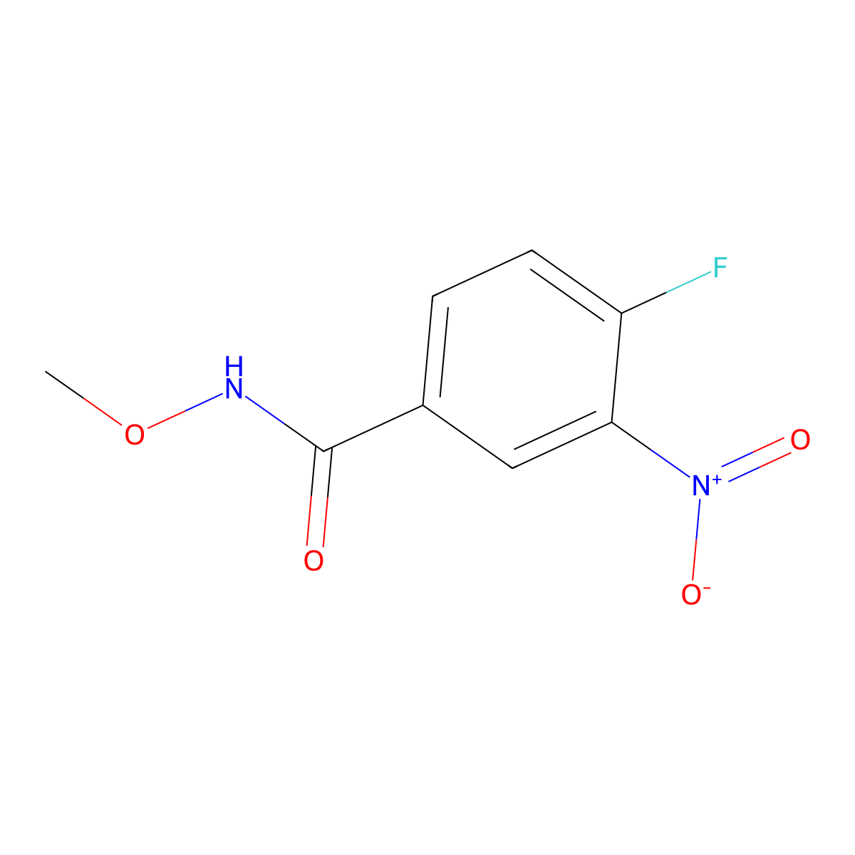 4-Fluoro-N-methoxy-3-nitrobenzamide molecular structure, CAS 348165-46-8